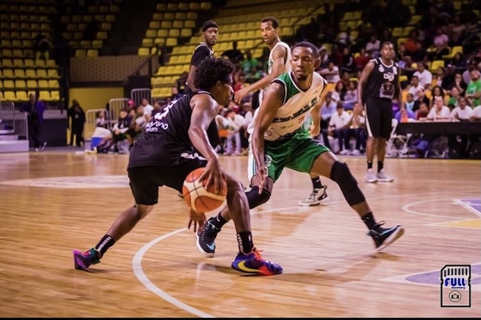 Myke defending during game